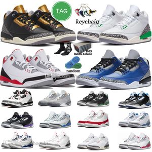 3 Scarpe da basket per uomo Donna 3s Lucky Green Pine Black White Cement Reimagined True Racer Blue UNC Fire Red Denim Grey Scarpe da ginnastica da donna per uomo Sneakers sportive all'aperto