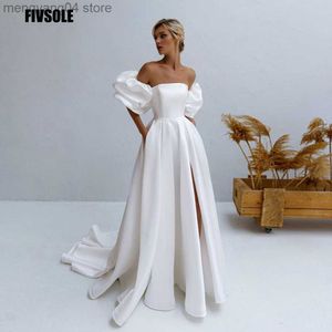 Party Dresses Boho Soft Satin Zipper Back Wedding Dress For Women 2021 A-Line Puff Sleeves Beach Bride Gown Cut-Out Bohemian Robe De Mariee T230502