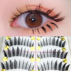 Falsche Wimpern Yokpn 10 Paare Pointed Transparent Terrier Bushy Ball Show Big Eyes Make-up Japanisch