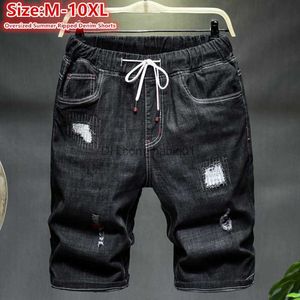 Men's Shorts 10XL Jeans Shorts Men Oversized Summer Distressed 9XL 8XL Black Ripped Denim Loose Plus Size 7XL Stretched Boys Half Trousers T230502
