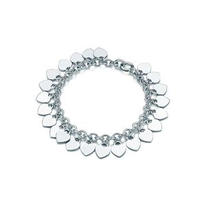 Kette Splitter Liebe Herz Armbänder für Frauen Sterling 925 Splitter Vergoldet Männer Diamant Cluster Hochzeit Geburtstag Valentinstag Versprechen Verlobung Geschenk Mädchen cool