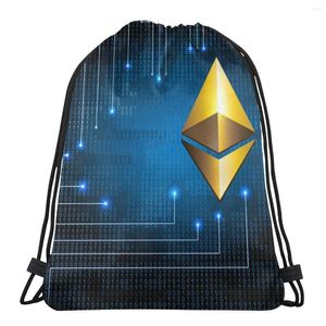 Сумки для покупок Ethereum Золотая циптовалютная шнурка