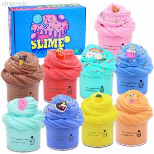 Clay Dough Modeling Diy Butter Slimes Frug Frug Sime Stretchy Non-Sticky Cloud Slime Fluffy Cream Puff Shape Cotton Toy Party For Kids Gift
