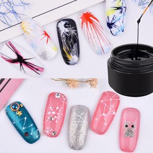 Nail Gel Wire Drawing Spider Polish Web Varnish Painting Liner Designer fai-da-te Black White Lacquer Seta UV Colla per manicure