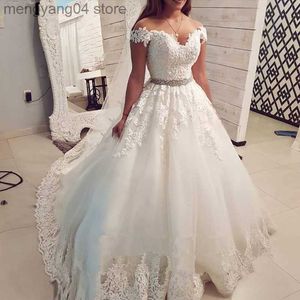 Vestidos de festa ZJ9183 2023 Off Bordado do ombro encantador vestido de noiva branca e vestido de bola de tamanho personalizado vestido de noiva T230502