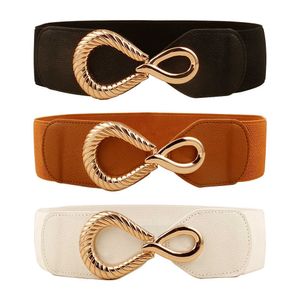 Outros acessórios de moda Moda Moda de cintura de alta qualidade Vestido de cinto largo Casual Metal Buckle Beldle Belts For Women Luxury Designer Marca J230502