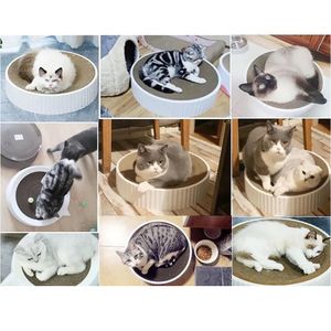 Scratchers Round Grinding Claws Replaceable Cat Scratcher Relaxing Cardboard Corrugated Paper Wear Resistant Scratcher Pad Cat Bed Supplies