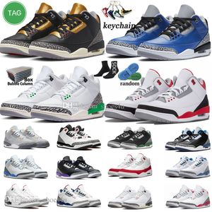 3 tênis de basquete para homens mulheres jumpman 3s Lucky Green Pine Black White Cement reimaginou o verdadeiro piloto azul UNC Fire Fregment Red Fragment