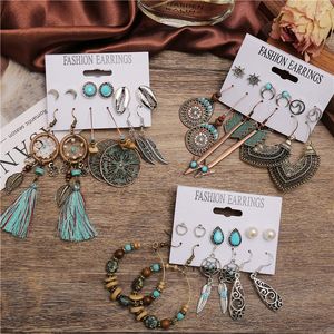 Dangle Earrings Bohemian Style Vintage Set For Women Products 2023 Feather Arrow Moon Heart Metal Acrylic Earring