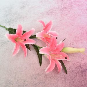 Dekorativa blommor Fashion Lily Artificial Flower Real Touch Bouquet PE Fake For Wedding Decoration Home Garden Decor