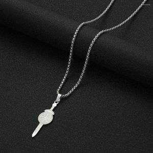 Pendant Necklaces Nedar Viking Sword Stainless Steel Necklace Women Men Elephant Clavicle Chain Charm Personality Religion Hip Hop Gift