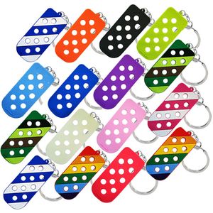 Toptan Özel Çeşitli Yumuşak Eva PVC Croc Charm Keychain Organizatörleri Ticari Takılar için Delikli Anahtar Zinciri