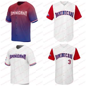 Baseball Jerseys 2023 Dominikan Republic Baseball koszulka baseballowa Manny Machado Juan Soto Julio Rodriguez Jeremy Pena Vladimir Guerrero Jrr Afaeld Eversw Illya Damesg Ar