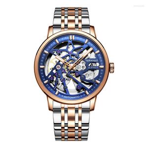 Wristwatches Mark Fairwhale Men Automatic Watch 42mm Luxury Watches Vintage Mechanical Wristwatch 30m Waterproof Luminous Skeleton Dial