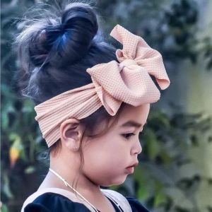 Baby Girl Headband Big Bow Hairbands DIY Bowknot Newborn Turban Solid Wide Head Wrap Infant Headwear Hair Accessories 34 Colors