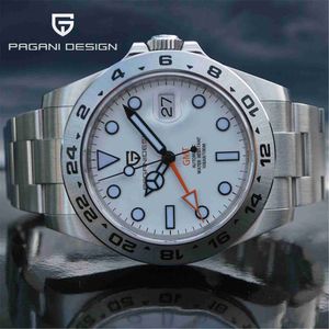 腕時計2022 Pagani Design New Men's Automatic Mechanical ES GMT 42mm Sapphireステンレス鋼防水リロジHOMBRE G230502