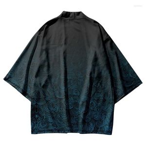エスニック服のメンズシャツゆくヨーリ着物日本語とショーツカーディガンの男性サムライコスチュームジャケット