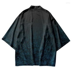 Abbigliamento etnico Camicia da uomo Kimono Yukata Haori Kimono giapponese e pantaloncini Cardigan Giacca da uomo Samurai Costume