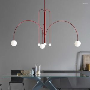 Ljuskrona Modern designer Glass Ball Chandelier Lighting för vardagsrum/sovrum/Office Nordice Hanging Light Vintage LED Fixture