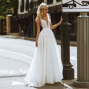 Party Dresses Eightale Boho Wedding Dresses V-hals Appliques Spets A-Line Tulle Wedding Gown Beach Simple Bridal Dress Bestidos de Novia 2020 T230502