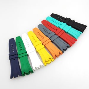 For 20mm Folding Clasp / Spring Bar Tang buckle 27mm Silicone Rubber Watch Band Strap For AP Royal Oak 39 or 41 Models 1300 15400