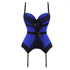 Bustiers Corsetsets Sexy Straps Corset com Copa Conjunto de Ciúdas Mulheres Celrão de Roupa De Elasticidade Alta Treinador Transparente da Cintura Lingerie