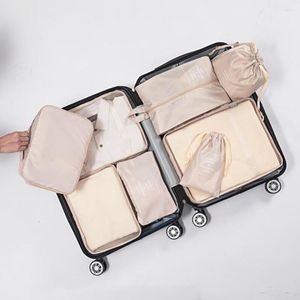 Storage Bags 10Pcs/Set Luggage Packing Organizers Large Capacity Smooth Zipper Waterproof Drawstring Multipurpose Travel Shoe Cosmetic