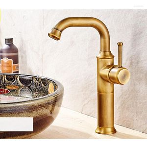 Bathroom Sink Faucets IMPEU Single Handle One Hole Faucet Lavatory Commercial Vanity Tap Deck Mount Antique Bronze Finishes