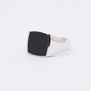 Cluster Rings Unique Square Onyx Signet Silver For Men