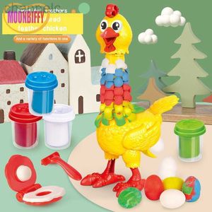 Modelagem de massa de argila 2023 Toy de lama colorida Plasticine para crianças conjunto arrancando frango mofo leve molde artesanal infantil brinquedos de casa de brincadeira doh