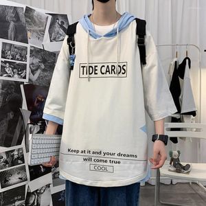 Erkek Tişörtleri Yaz Erkek Kapşonlu Tee Moda Harajuku Sport Basketbol Açık Haval Sıradan Okul Öğrenci Giyim Tshirts