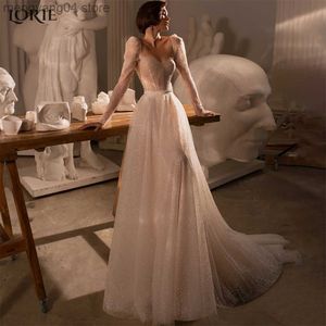 Abiti per feste glitter Abiti da sposa vintage A-Line Sleeve di cappuccio Scintille Abiti da sposa a cuore Boemia Drenpess Bride Dress T230502