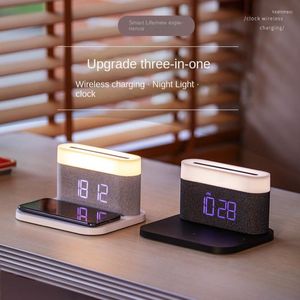 Night Lights Homhi Clock Lamp Wireless Phone Charger Light Hushållens alla hjärtans dag Present LED HNL-194