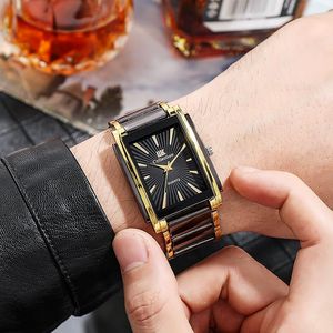 Armbanduhren 2023 Top Rectangle Quarzuhr Male Business Dress Armbanduhr Drop Selling Products Relogio