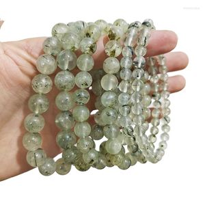 Strand äkta natursten druva elastisk klass a prehnite pärla armband storlek 6 mm 8 10 mm begåvad till kvinnors smycken