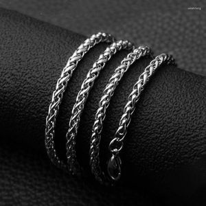 Kedjor 45 cm-90 cm mäns halsband rostfritt stål flätad länk vete kölkedja stor storlek steampunk accessoarer gåva