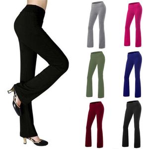 Capris 1pc Kadın Yoga Geniş Bacak Pantolon Bootcut Flare Pants Polyester Gym Fitness Katlama Tayt