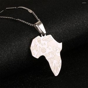 Подвесные ожерелья из нержавеющей стали Африка карта модность африканских животных с шаблонами