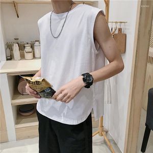 Men's Tank Tops Summer Ripped Hole Student Fashion All-match Hip Hop Personality Punk Sleeveless T Shirts High Street Sports Clothing