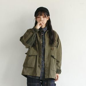 Damenjacken Damenjacke Safari 2023 Harajuku Baseball Cardigan für Damen Bomber Varsity Herbstmantel Techwear Y2k Kleidung Mantel