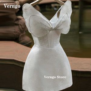 Sukienki imprezowe Verngo błyszcząca krótka sukienka ślubna mini imprezowa sukienka na bal mat nośne sukienka ślubna księżniczka w różny styl vestidos t230502
