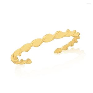 Pulseira de pulseira de pulseira anel de textura minimalista dourada Jóias da marca para mulheres festas