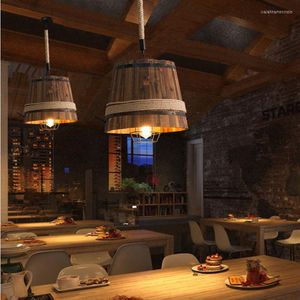 Pendant Lamps Cross-border Bamboo Pedant Lamp Creative Coffee Shop Bar Decorative Wood Hanging Lights Retro Industrial Style Restaurant