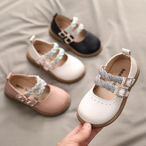 Flat Shoes Little Girls Leather Spring Children Princess For Dance Sequins Flats Soft Bottom Toddler Girl Party