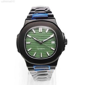 腕時計5color自動メカニカルメンズ39mmブラックPVDケースサファイアブラックダイヤルラミナスNH35メント自動G230502