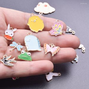 Charms Zufällige Mischung Emaille Charm Insekt Bunte Diy Ohrring Tier Anhänger Tropfen Öl Legierung Für Schmuckherstellung Armbänder Material