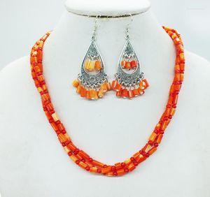 Halsbandörhängen Set Classic 3 aktier Coral / Lady Party Jewelry (The Last of Neckor)