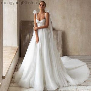 Party Dresses Beach Wedding Dress Boho Vestido de Noiva Bohemian Spets Bridal Dress Backless Spaghetti Straps V Neck Events klänningar T230502