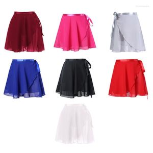 SKIRTS MULHERES SOLIDES CHIFFON BALLET SKAP SKIRT SKATE STEMMÉTRICA DE DANÇA SOBRE O TUTU DE SARCO PARA BALAS