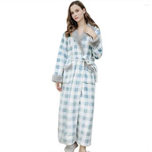 Женская одежда для сна осенние женщины для бани для ночной рубашки с густой теплой одеждой